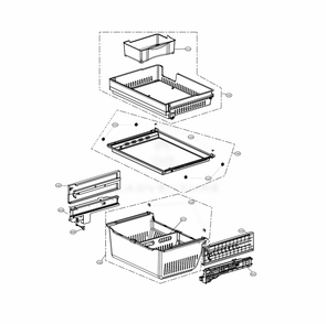 Freezer Parts Diagram and Parts List for LRFXC2406D ASBCNA1 LG Refrigerator