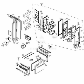 Door Parts Diagram and Parts List for LFXS24566S ASTCNA0 LG Refrigerator