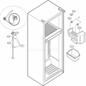 Ice Maker Parts Diagram and Parts List for LTCS24223W ASWCNA5 LG Refrigerator