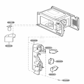 Latch Board Parts Diagram and Parts List for SBM7700W01 CW1ESBM LG Range