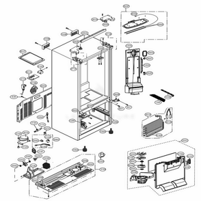 Case Parts Diagram and Parts List for LFNS22520D ASBCNA2 LG Refrigerator