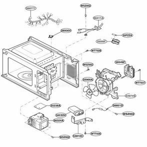 Interior Parts 1 Diagram and Parts List for MA745W CWHEGSE LG Range