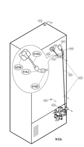 Valve And Water Parts Diagram and Parts List for 79572493610  Kenmore Refrigerator