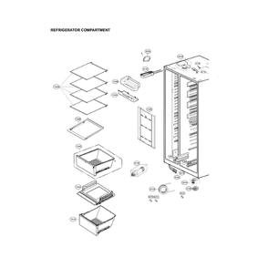 Refrigerator Compartment Diagram and Parts List for LSXS26366S 02 LG Refrigerator