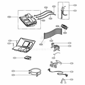 Dispenser Assembly Diagram and Parts List for TCW2013LS2 ASSEELC LG Washer