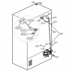 Valve And Water Tube Parts Diagram and Parts List for 71079 AWBCSE2 LG Refrigerator