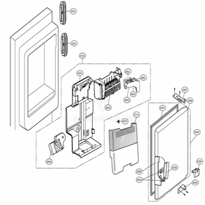 Ice Maker And Ice Bin Parts Diagram and Parts List for 73157 ASBCSE1 LG Refrigerator