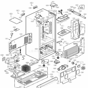 Case Parts Diagram and Parts List for 78712 ASWCSER LG Refrigerator
