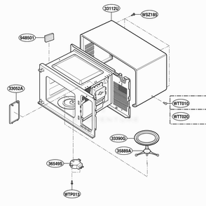 Oven Cavity Parts Diagram and Parts List for MT4110SKQ CWHEWRP LG Wall Oven