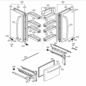 Part Location Diagram of ADD73995902 LG DOOR FOAM ASSEMBLY,REFRI