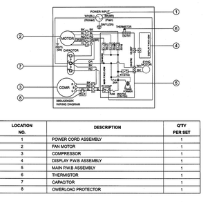 Wiring Diagram Diagram and Parts List for WG5200ER  LG Air Conditioner