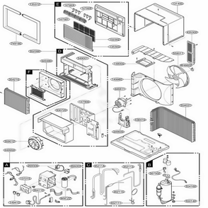 Main Diagram and Parts List for US10A30 AWY6FRD LG Air Conditioner