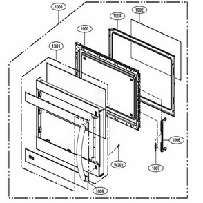 Door Parts Diagram and Parts List for LMV1760ST CSBELGA LG Range