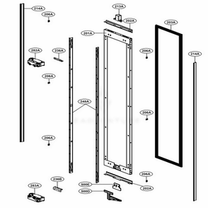 Part Location Diagram of AEH75496601 LG HINGE ASSEMBLY