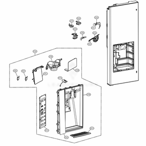 Dispenser Parts Diagram and Parts List for LFXC24726D ASBCNA2 LG Refrigerator