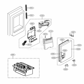 Ice Maker And Ice Bin Parts Diagram and Parts List for LRMVS2806D ASBCNA0 LG Refrigerator