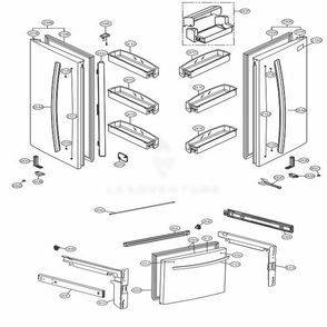 Door Parts Diagram and Parts List for 72303 ASTCSE0 LG Refrigerator