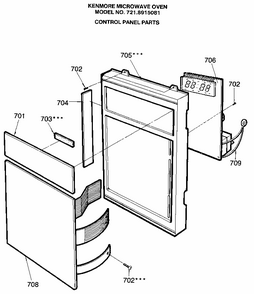 Control Panel Diagram and Parts List for 7218915081  Kenmore Microwave