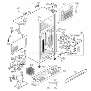 Case Parts Diagram and Parts List for 69919 AWB3SER LG Refrigerator