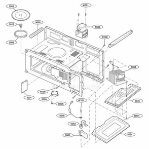 Interior Parts 1 Diagram and Parts List for TMH14XLQ AWHEEST LG Range