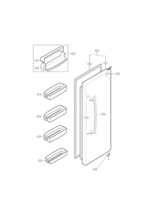 Refrigerator Door Parts Diagram and Parts List for LSC27937ST  LG Refrigerator