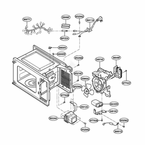 Interior Parts Diagram and Parts List for MA1720B KBKEGSE LG Wall Oven