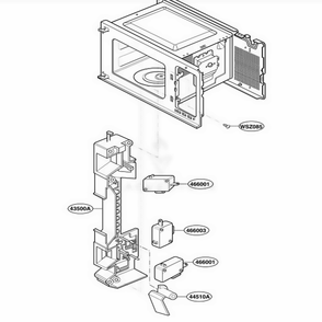 Latch Board Parts Diagram and Parts List for MA1011W01 CW3EBBY LG Range