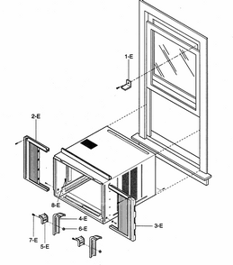 Installation Kit Diagram and Parts List for 58073184300  Kenmore Air Conditioner