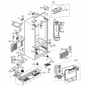 Case Parts Diagram and Parts List for LFC24786SD ASBCNA2 LG Refrigerator