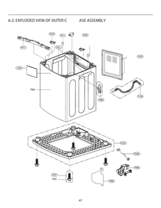 Outer C Ase Assembly Diagram and Parts List for T1780WFFV ABWEVUS LG Washer