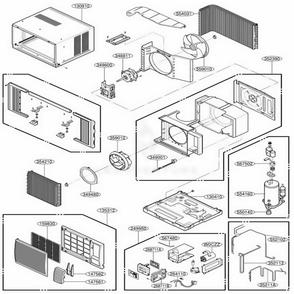 Main Diagram and Parts List for WG1000R AWYAWM1 LG Air Conditioner