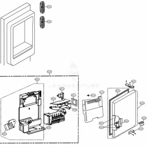 Ice Maker And Ice Bin Parts 1 Diagram and Parts List for LFXS30766S ASTCNA4 LG Refrigerator