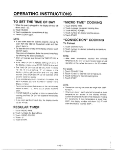 Operating Instructions Diagram and Parts List for MH-1355M  LG Microwave