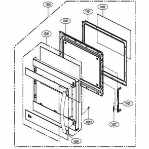 Door Parts Diagram and Parts List for LMV1764ST CS3ELGA LG Range