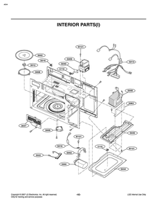 Interior Parts() Diagram and Parts List for MV1746AD CBKELGA LG Microwave
