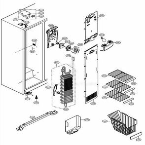 Freezer Compartment Diagram and Parts List for 51329 AWBCSER LG Refrigerator