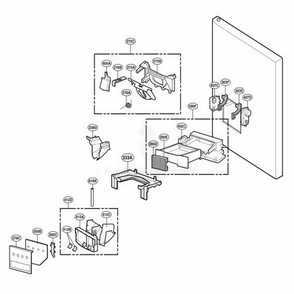Dispenser Parts Diagram and Parts List for 78739 AWB4SER LG Refrigerator