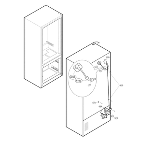 Valve And Water Diagram and Parts List for LFXS24623S 01 LG Refrigerator