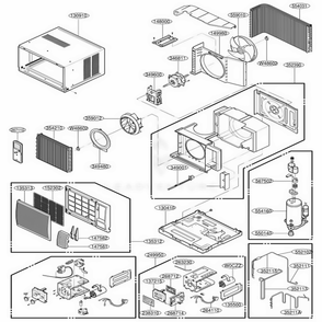 Main Diagram and Parts List for M1003R AWYCUSA LG Air Conditioner