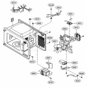 Interior Parts Diagram and Parts List for LSRM2010ST CSBESTD LG Wall Oven