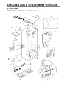 Case Parts Diagram and Parts List for GC-J268NSSM ASTCNA0 LG Refrigerator