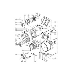 Drum And Tub Diagram and Parts List for WM2233HW 00 LG Washer