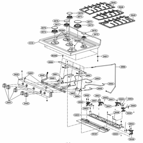 Cooktop Parts Diagram and Parts List for LRG3091ST FS2ELGA LG Range