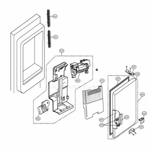 Ice Maker Parts Diagram and Parts List for 70339 AWBCSE0 LG Refrigerator
