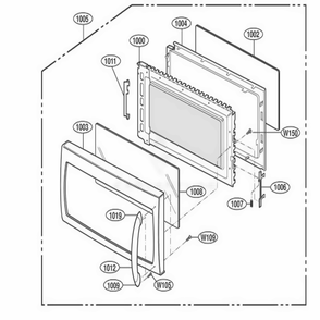 Part Location Diagram of 3581W1A451J LG DOOR ASSEMBLY