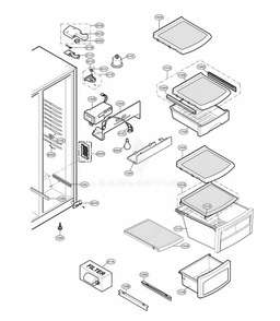 Refrigerator Compartment Diagram and Parts List for 58812 ASWCSER LG Refrigerator