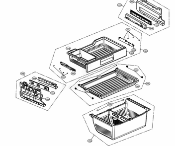 Freezer Parts Diagram and Parts List for LSFD2491ST ASTCNA0 LG Refrigerator