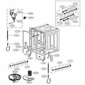 Tub Assembly Diagram and Parts List for LDF7774BB ABPEEUS LG Dishwasher
