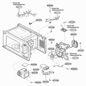 Interior Parts 2 Diagram and Parts List for MA7542B CBKEGSE LG Range