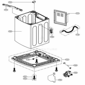 Outer Case Assembly Diagram and Parts List for 31422 ABWEPEU LG Washer